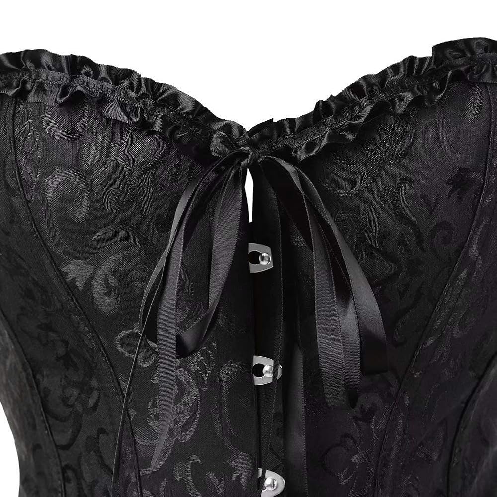 Amazon.com: SHYMMUO Women's Lacing Corset Top Satin Floral